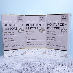 3 San Francisco Soap Company Glycerin White Bath Bar Soaps Black Rice Dye Free